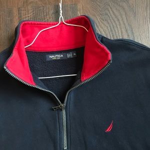 Nautica quarter zip Navy blue and Red